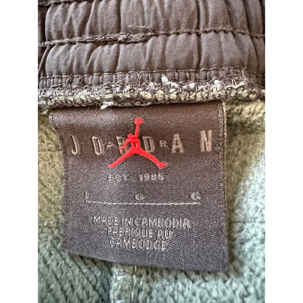 Jordan 23 Engineered Fleece Pants Men Large Green Black Joggers DC9632-387 Thick